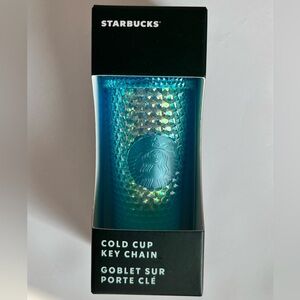 Starbucks Glacier Blue Ombre Studded Key Chain‎ Ornament 2023 Cold Cup NWT